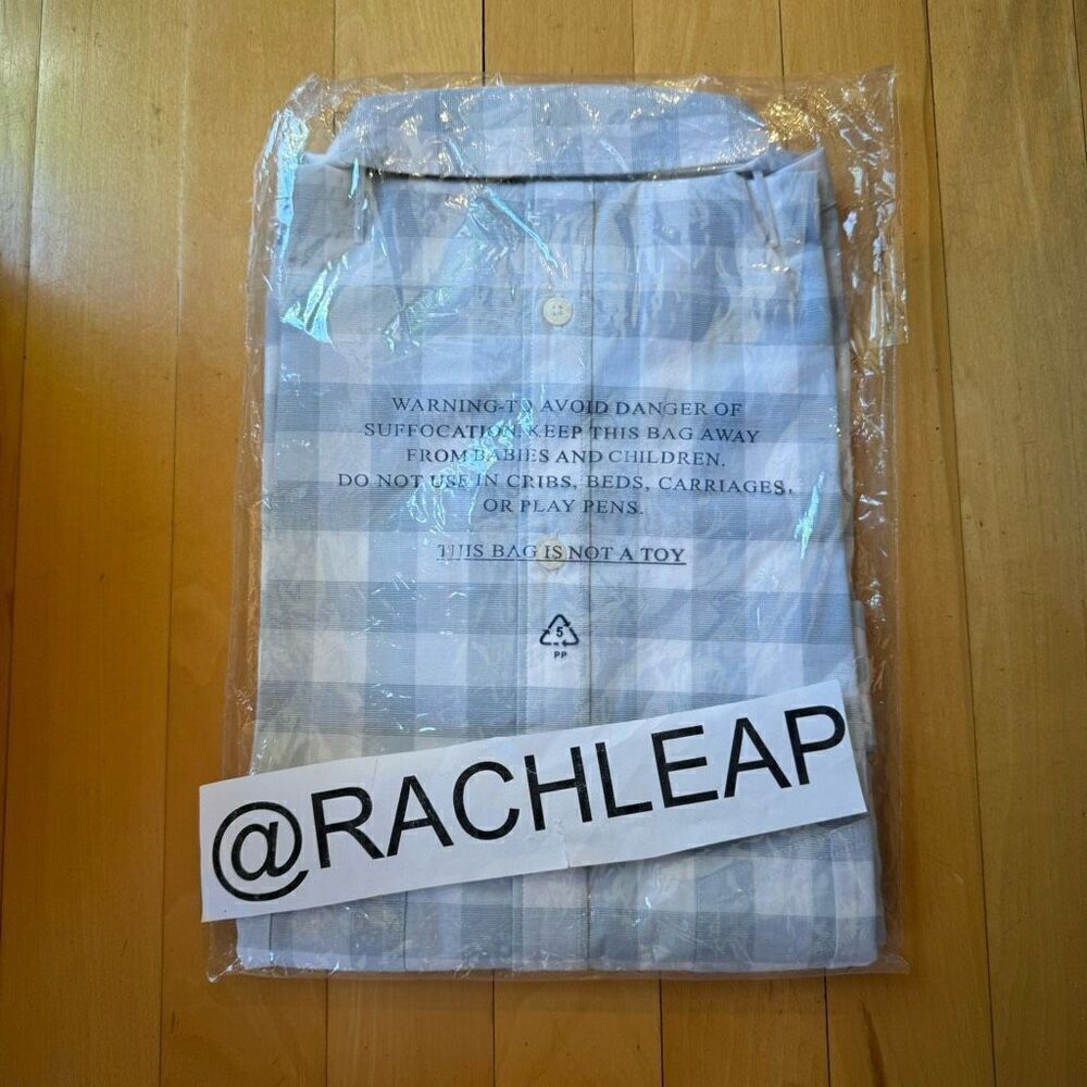 $65 Untuckit women’s blue gingham long sleeve button up brand new size 6 m7 - Picture 3 of 6